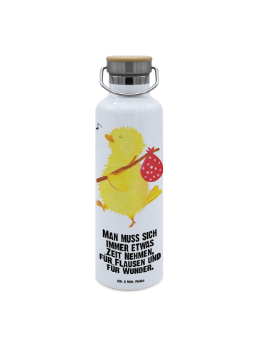 Mr. & Mrs. Panda Trinkflasche Edelstahl Küken Wander mit Spruch in Weiß