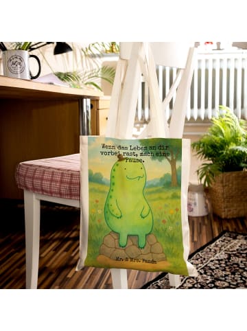 Mr. & Mrs. Panda Schultertasche Schildkröte Pause Design mit Spruch in Weiß