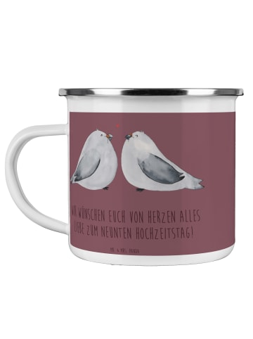 Mr. & Mrs. Panda Camping Emaille Tasse 9. Hochzeitstag Keramikho... in Kaffa Coffee