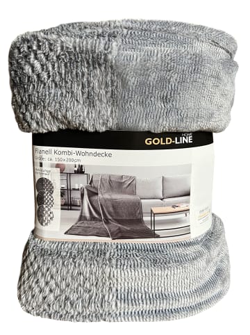 GMD Living Microfaser Kuscheldecke FLANELL-KOMBI in Farbe Grau