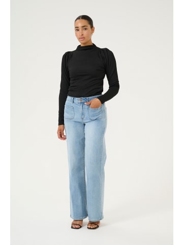 Kaffe Langarm-Bluse KArobin in Black Deep