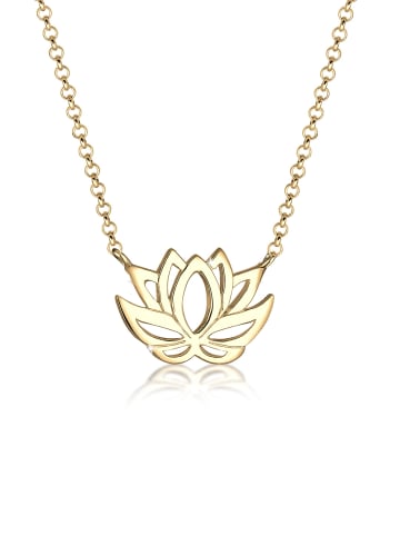Elli Halskette 925 Sterling Silber Lotusblume in Gold
