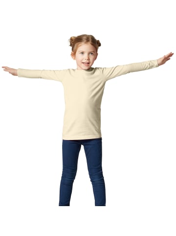 tectake Einfarbiges Langarm-Shirt für Kinder, beige
