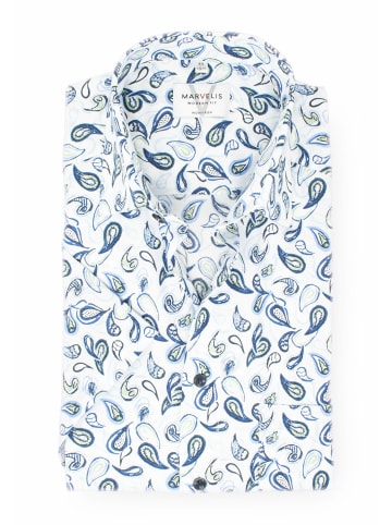 MARVELIS V-Kragen Langarmshirt für Herren in uni