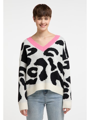 myMo Damen Strickpullover in Weiss