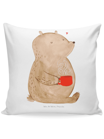 Mr. & Mrs. Panda Sofakissen Bär Kaffee ohne Spruch in Weiß