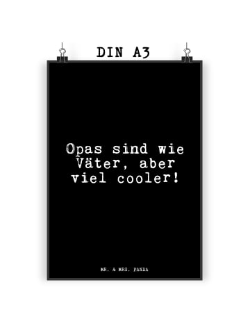 Mr. & Mrs. Panda Wandbild Opas sind wie Väter,... mit Spruch in Schwarz