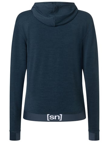 super.natural Merino Hoodie W SOLUTION HOODIE in blau