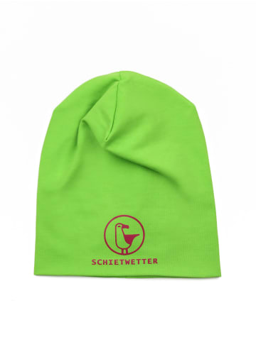 SCHIETWETTER Beanie für Kids mit Print Möwe in lime/pink