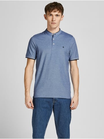 Jack & Jones Polo T-Shirt Pique Kurzarm Basic Hemd JJEPAULOS in Blau