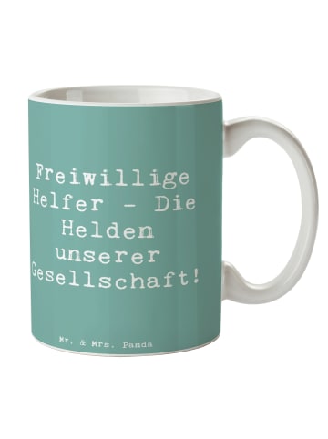 Mr. & Mrs. Panda Tasse Spruch Freiwilliger Held mit Spruch in Meeresbrise