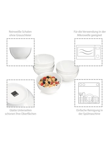 Sänger 6-tlg. Müslischalen Set Sunfort in Weiß