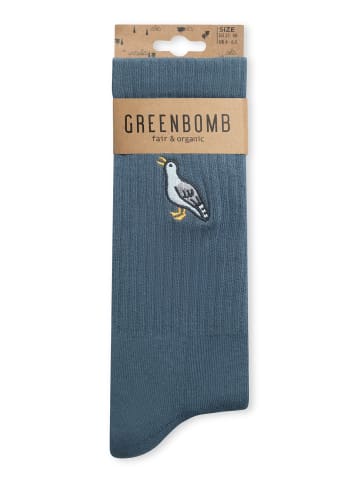 GreenBomb Socken Animal Seagull in Blauer Stein