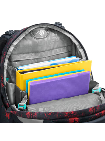 Coocazoo Schulrucksack MATE "Broken Black" in Schwarz/Rot