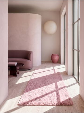KADIMA DESIGN Teppich Hochflor Shaggy Waschbar Einfarbig RHEIN Strapazierfähig in Pink