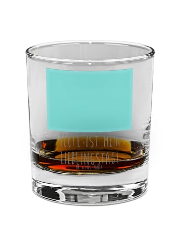 Mr. & Mrs. Panda Whiskey Glas Otter Seerose mit Spruch in Transparent