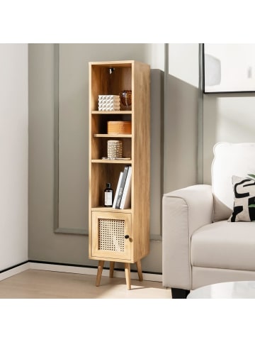 COSTWAY Hochschrank Rattan 29,5x29,5x137cm in Beige