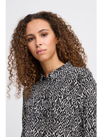 ICHI Kleid IHVERA Loose fit in Black Ikat aop