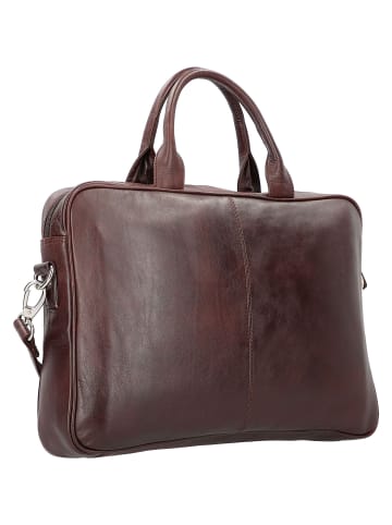Dermata Aktentasche Leder 39 cm Laptopfach braun
