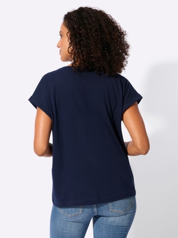 WITT WEIDEN Shirt in marine-ecru-bedruckt