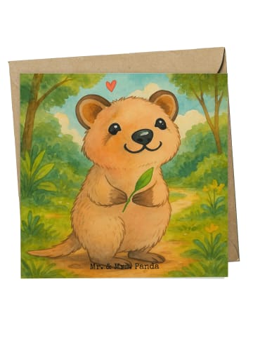 Mr. & Mrs. Panda Glückwunschkarte Quokka Happy Design ohne Spruch in Weiß