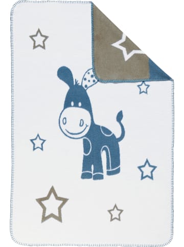 Erwin Müller Baumwolle, Jacquard Babydecke in blau/braun