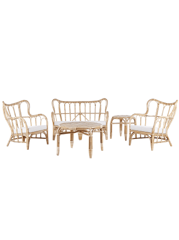 Beliani 5-tlg Sitzgruppe BRINDISI in Braun/Beige