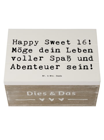 Mr. & Mrs. Panda Schatztruhe Spruch 16. Geburtstag Glück mit Spruch in Weiß