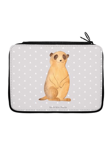 Mr. & Mrs. Panda Etui für Stifte Erdmännchen ohne Spruch in Grau Pastell