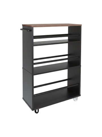 Nischenwagen "Industrial" in Schwarz/ Braun - (B)15 x (H)80 x (T)45 cm