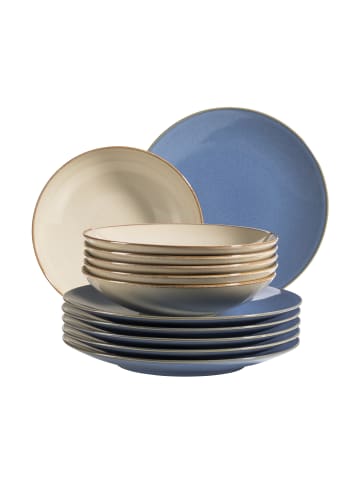 Mäser Tafelservice, Keramik OSSIA in Sand, Hellblau