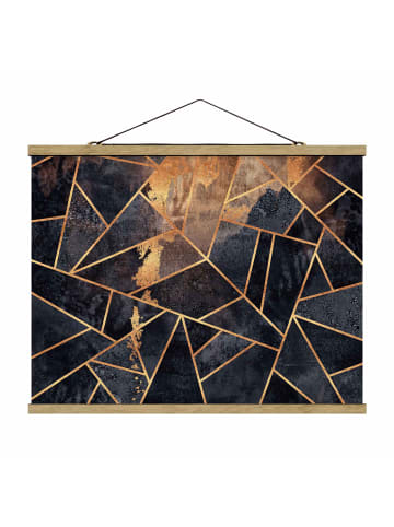 WALLART Stoffbild - Elisabeth Fredriksson - Onyx mit Gold in Schwarz