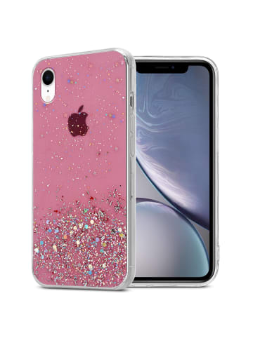 cadorabo Hülle für Apple iPhone XR Glitter in Rosa mit Glitter