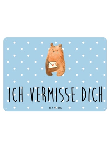 Mr. & Mrs. Panda tafel Bär Vermissen mit Spruch in Blau Pastell