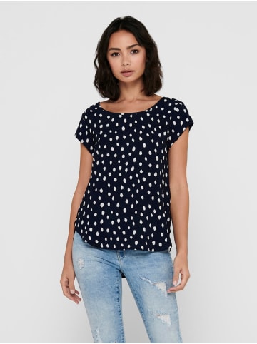 ONLY Print Kurzarm Bluse ONLVIC in Navy