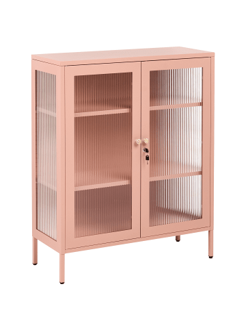 Beliani Vitrine HARLYN in Rosa - (W) 90 x (H) 110 x (L) 35 cm