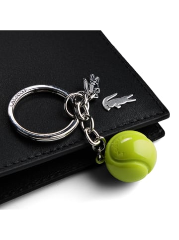 Lacoste Geldbörse RFID Schutz Leder 11 cm Geschenkbox noir kr ball jaune fluo