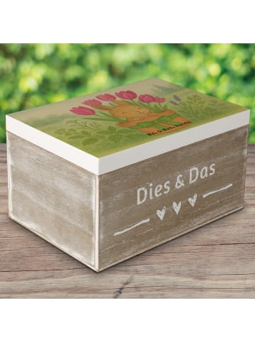Mr. & Mrs. Panda Geschenkbox Hase Tulpen Design ohne Spruch in Weiß