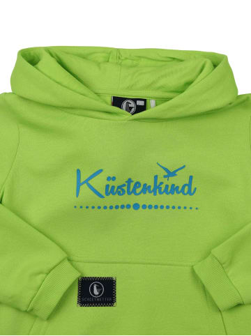 SCHIETWETTER Kinder Kapuzenpullover "Küstenkind in lime/azuro