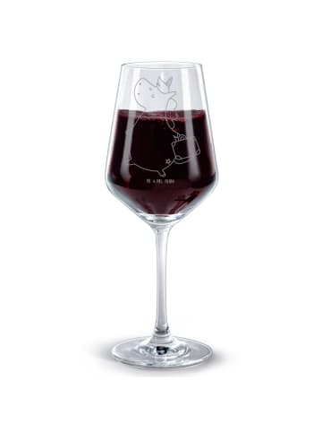 Mr. & Mrs. Panda glas für rotwein Einhorn Koffer ohne Spruch in Transparent