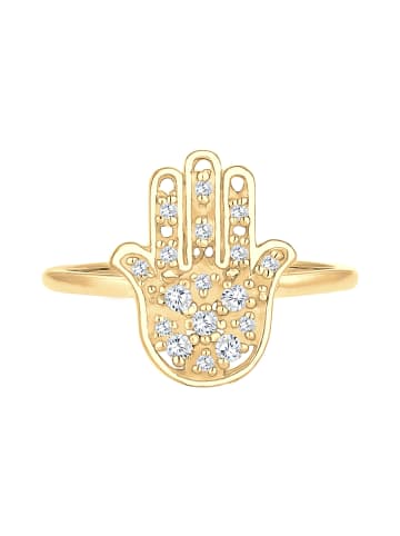 Elli Ring 925 Sterling Silber Hamsa Hand in Gold