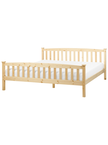 Beliani Doppelbett GIVERNY in Braun - (W) 189 x (H) 83 x (L) 208 cm