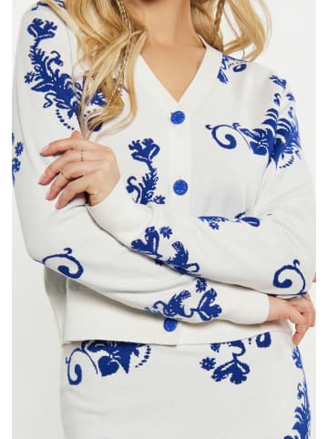 myMo Women Cardigan in Wollweiss Blau