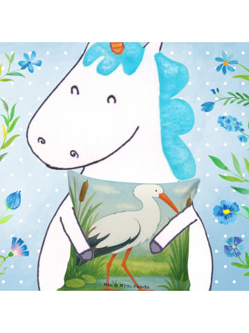 Mr. & Mrs. Panda Dekokissen Storch Design ohne Spruch in Weiß