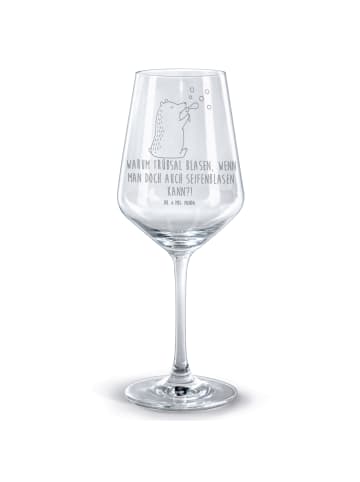 Mr. & Mrs. Panda Rotwein Glas Bär Seifenblasen mit Spruch in Transparent