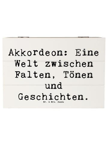 Mr. & Mrs. Panda Holzkiste Spruch Akkordeon Vielfalt mit Spruch in Weiß