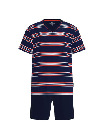 Götzburg Pyjama in Blau/Rot