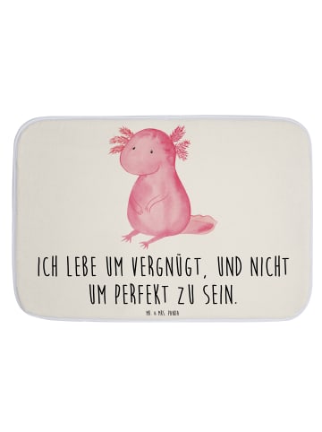 Mr. & Mrs. Panda Badezimmermatte Axolotl Niedlich mit Spruch in Weiß