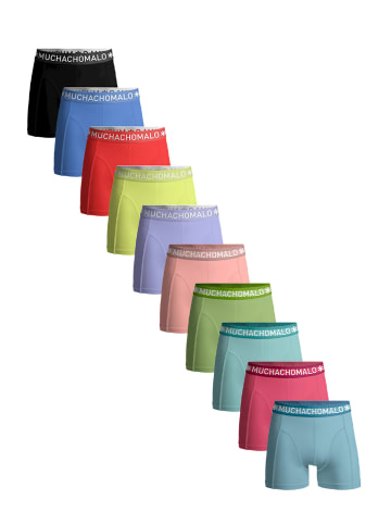 Muchachomalo 10er-Set: Boxershorts in Blue/Pink/Blue/Green/Pink/Purple/Yellow/Red/Blue/Zwart