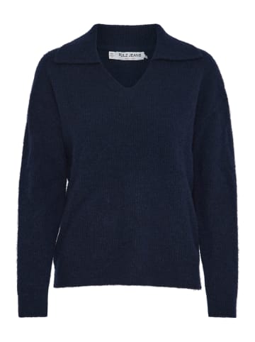 PULZ Jeans PZASTRA V-Neck Pullover regular fit in Dark Sapphire Melange